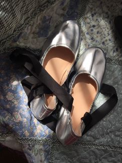 Новые серебряные балетки Pull&bear 38 размер