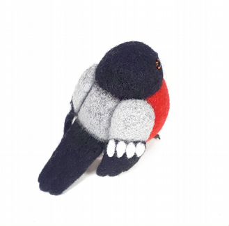 Снегирь. Игрушка из шерсти