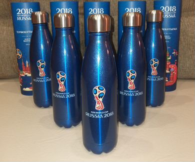 Термобутылка кубок fifa синяя
