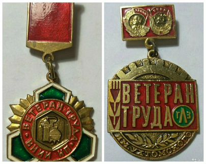 Значки Ветеран труда СССР 50-60 лет Дружинник
